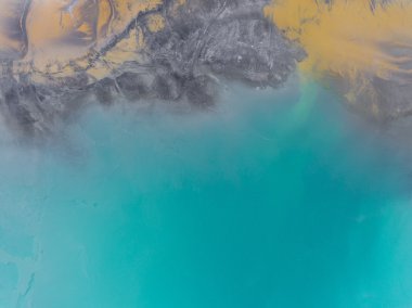 Bozulmuş manzara Polonya. Yok edilen arazi. Yukarıdan görüntüleyin. S