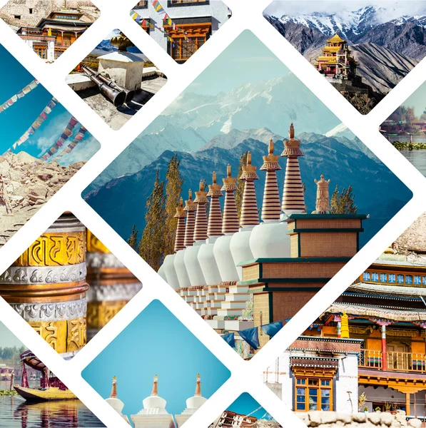 Collage van afbeeldingen van India - reizen achtergrond (mijn foto 's) — Stockfoto