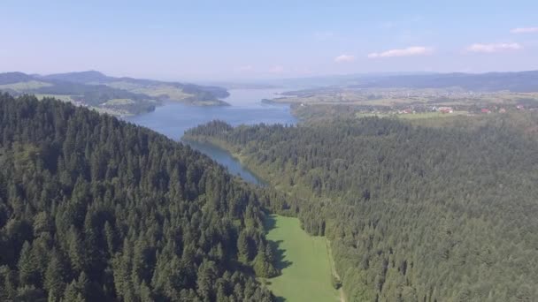 Mountain landcsape at summer time in south of Poland. View from above. — Stock Video
