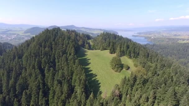 Landcsape de montaña a la hora de verano en el sur de Polonia. Vista desde arriba . — Vídeo de stock