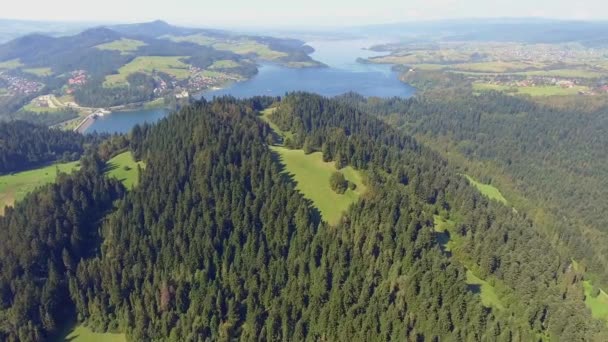 Gebirgslandschaften zur Sommerzeit im Süden Polens. Blick von oben. — Stockvideo
