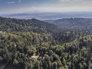 Yaz döneminde Polonya güneyinde dağ landcsape. Üzerinden görüntülemek 