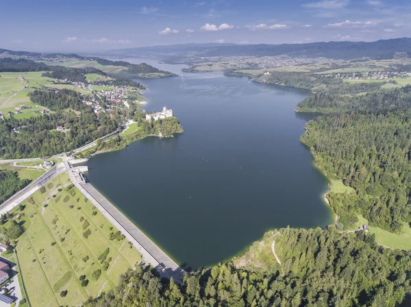 Panorama da Pieniny al Lago Czorsztyn e Monti Tatra - Po — Foto Stock