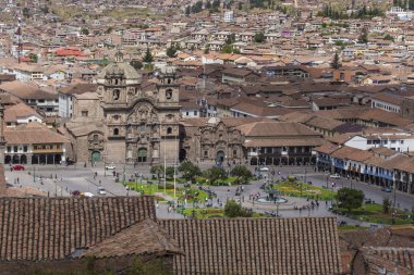 İnkalar, Cusco, P başkenti ana meydanın havadan görünümü