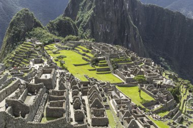 Görünümü, antik Inca şehir, Machu Picchu. 15-yy