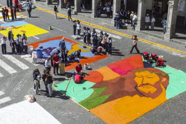 Arequipa, Peru - 06 Mayıs 2016: Corpus Christi Plaza de Armas'ta 