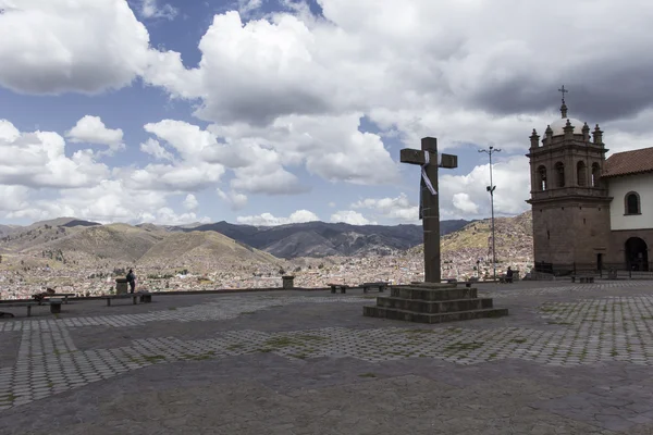 Vista aérea de la plaza principal en la capital de Incas, Cusco, P —  Fotos de Stock