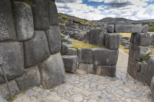 Kőfaragás, a falak, a mikor, Cusco, Peru — Stock Fotó