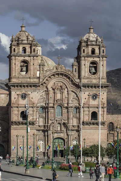 La Compania de Jesus templom, Plaza de Armas tér a Cuzco, P — Stock Fotó