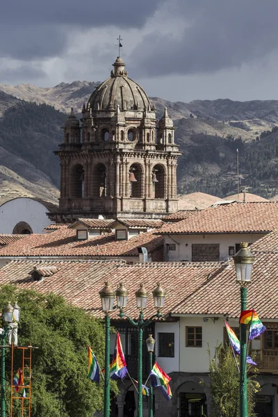 La Compania de İsa Kilisesi Plaza de Armas Meydanı'Cuzco, P — Stok fotoğraf