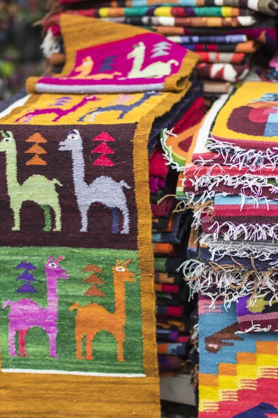 Colorful Fabric at market in Peru, South America — Stock Photo, Image