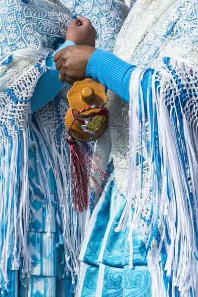 Cuzco - Peru - 06 června, 2016: Peruánské tanečníci na přehlídce v — Stock fotografie