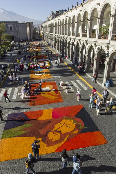 Arequipa, Peru-maj 06, 2016: Corpus Christi på Plaza de Armas — Stockfoto