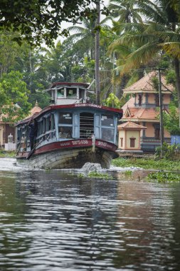 Alleppey, Kerala, Hindistan - 16 Ağustos 2016: Kimliği belirsiz Hint p