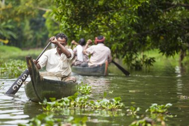 Alleppey, Kerala, Hindistan - 16 Ağustos 2016: Kimliği belirsiz Hint p