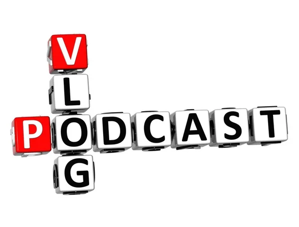 Vlog Podcast Vitt Och Rött Korsord Pussel — Stockfoto