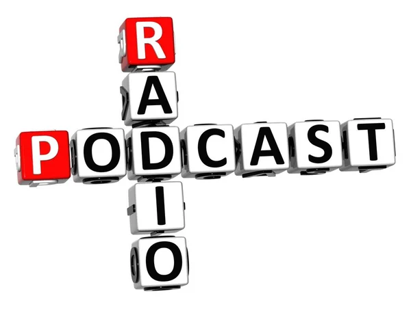 Podcast Radio Crucigrama Blanco Rojo — Foto de Stock