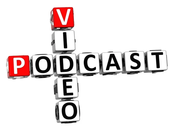 视频Podcast 白色和红色3D交叉字谜 — 图库照片