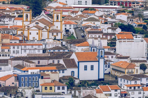 Vista Sulla Città Praia Vitoria Isola Terceira Azzorre Portogallo — Foto Stock