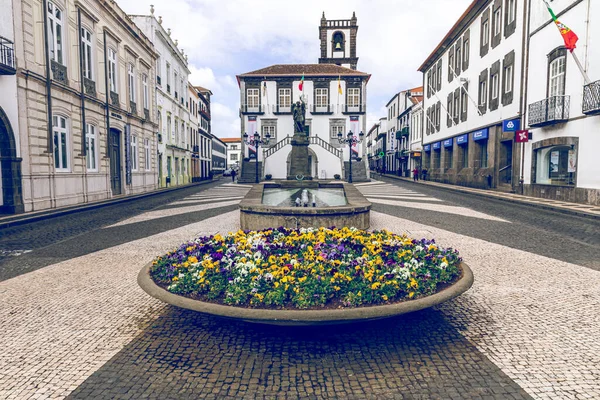 Arquitetura Das Ilhas Dos Açores Centro Histórico Cidade Ponta Delgada — Fotografia de Stock