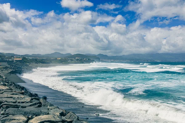 Vue Aérienne Côte Atlantique Ribeira Grande Île Sao Miguel Açores — Photo