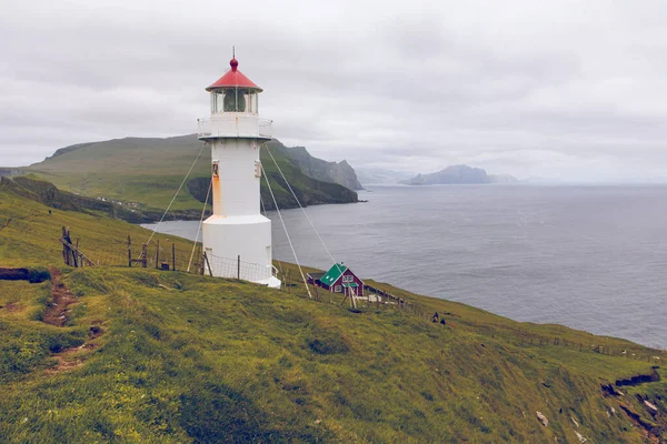 View Lighthouse Mykines Island Faroe Islands North Atlantic Ocean — Stock Photo, Image