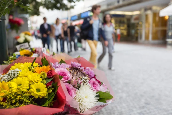 Flower stand in the center of Prague — Stock Photo, Image