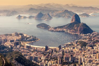 Rio de Janeiro, Brazil. Suggar Loaf and Botafogo beach viewed from Corcovado clipart