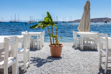 beach, Yunanistan'ın güzel kafeteryada 