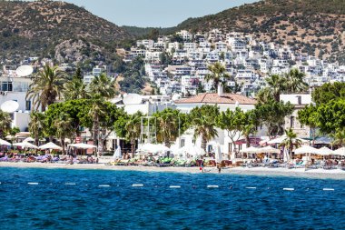 Bodrum, Türkiye - ö. 24 Haziran 2014: şehrin havadan görünümü. Bodrum Mozolesi, dünyanın yedi harikasından biri Türbesi barındırmak için ünlü 