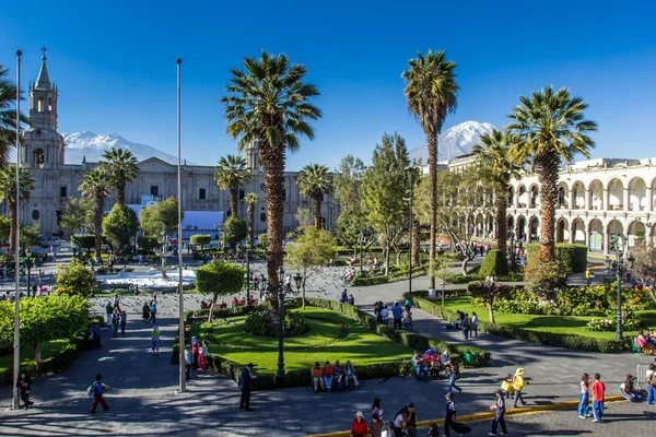 Belangrijkste plaza in arequipa, peru. — Stockfoto