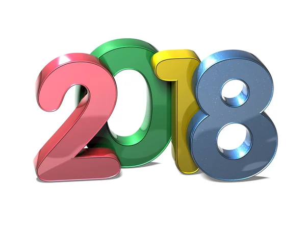3D Year 2018 on white background — Stock Photo, Image