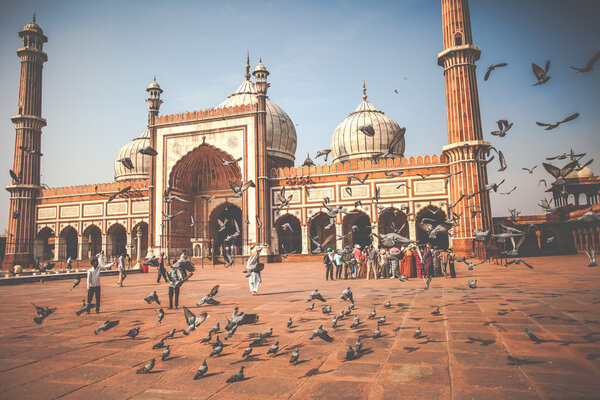 Jama Masjid Mosque, old Delhi, India. 
