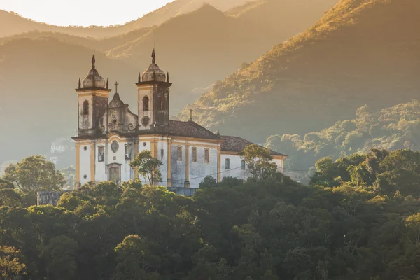 Minas Gerais Brazil 'deki Unesco dünya mirası Ouro Preto' nun manzarası 