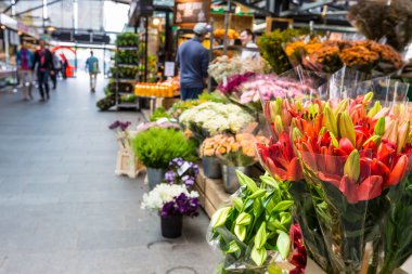 Flower stand Merkezi copengahen, Danimarka.