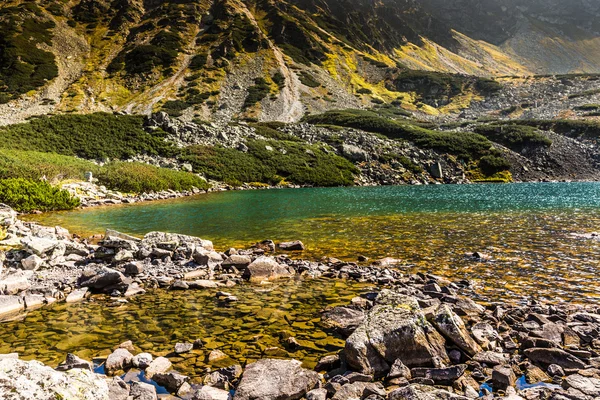 Léto v údolí 5 jezer ve Vysokých Tatrách, Polsko. — Stock fotografie