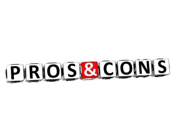 3D Word Pros and Cons on white background — Stock Image 3D Word Pros and Cons on white background Stock Picture