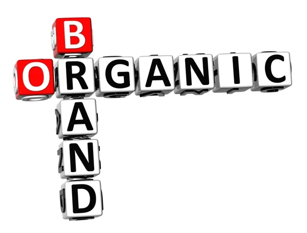 3D Crossword Organic Brand on white background — Stock Photo, Image