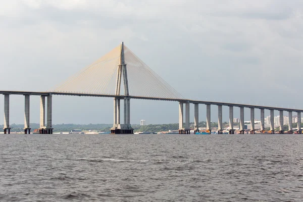 Mostu Iranduba Manaus (o nazwie Ponte Rio Negro w Brazylii) jest most nad Rio Negro z 3595 metrów długości, która łączy miasta Manaus i Iranduba. Została otwarta w dniu 24 października 2011 — Zdjęcie stockowe