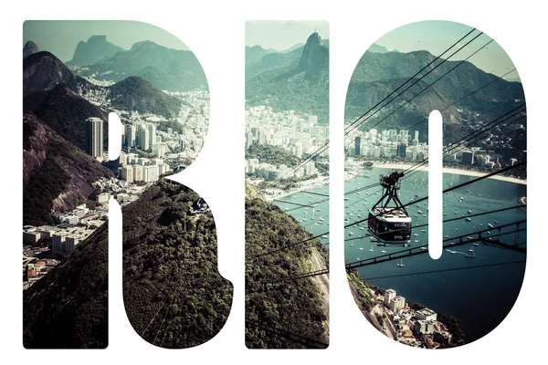 Slovo Rio de Janeiro, Brazílie. — Stock fotografie