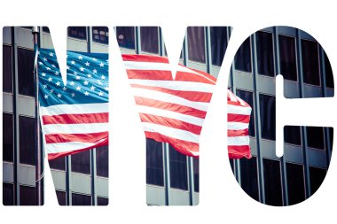 New York'ta bir Amerikan bayrağı.