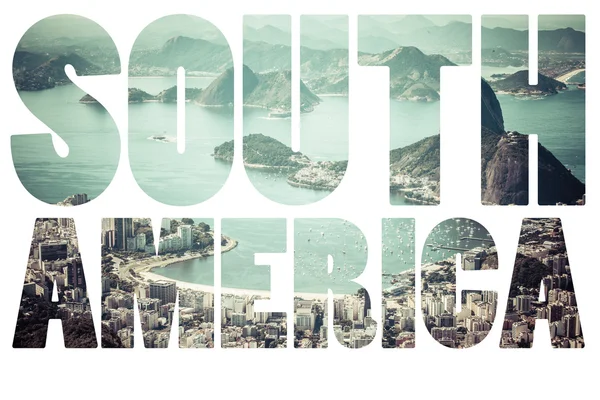 Aplikace Word Jižní Amerika v Rio de Janeiro, Brazílie. — Stock fotografie