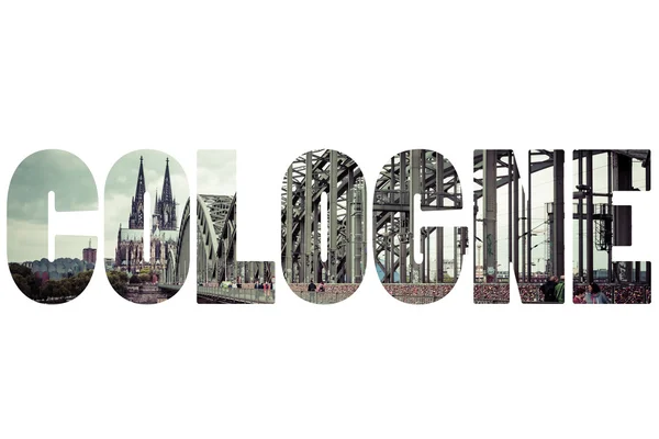 Ordet Köln Hohenzollern Bridge, katedralen och floden Rhen — Stockfoto