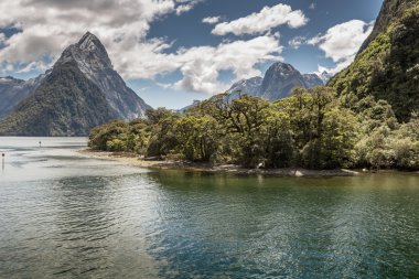 Milford Sound, Fiordland, Yeni Zelanda. 