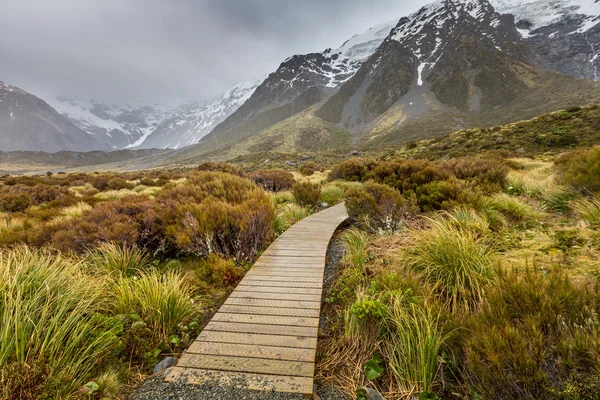 Хукер озеро в Національний парк Маунт Кук, Нова Зеландія — стокове фото