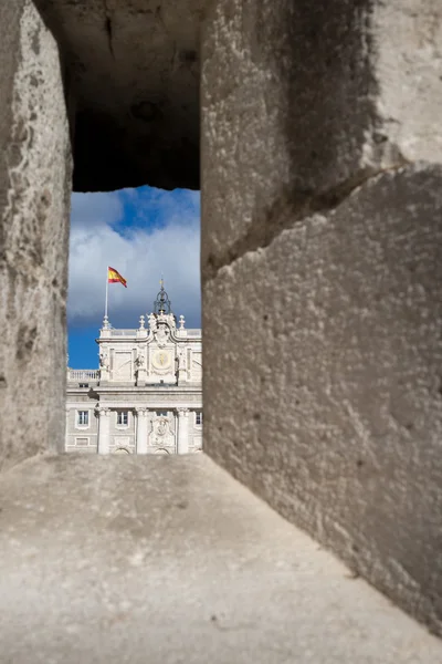 Madrid - královský palác. Palacio de oriente, mezník madrid, Španělsko. — Stock fotografie