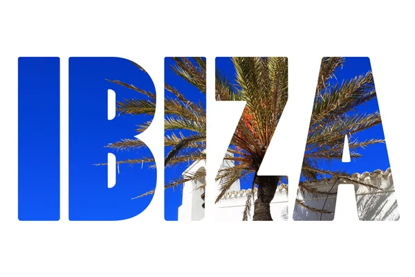 Word Ibiza over blauwe hemel. — Stockfoto