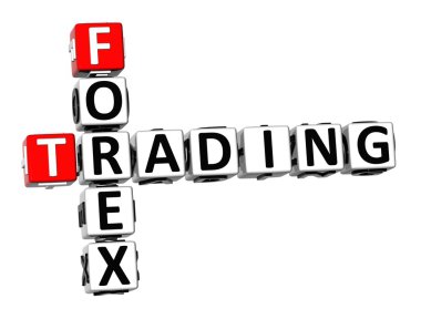 3D bulmaca Forex Trading beyaz arka plan üzerinde 