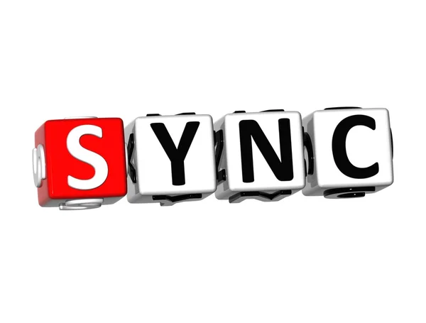 3D Word Sync auf weißem Hintergrund — Stockfoto