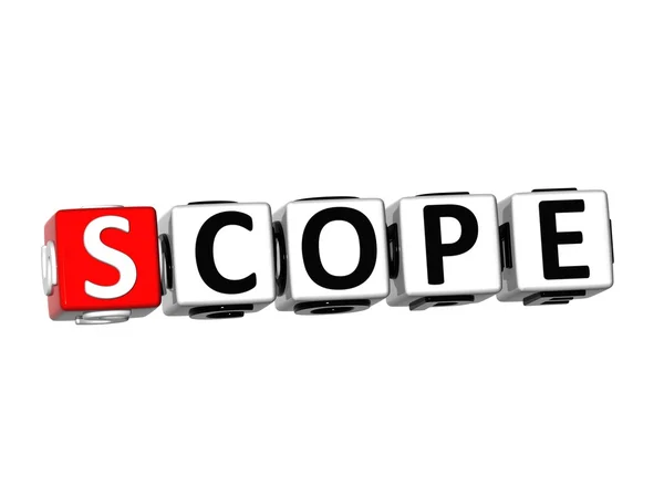 3D-Word-Scope auf weißem Hintergrund — Stockfoto